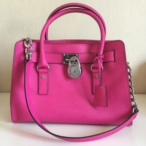 Michael Kors Hamilton East West Satchel Bag Pink
